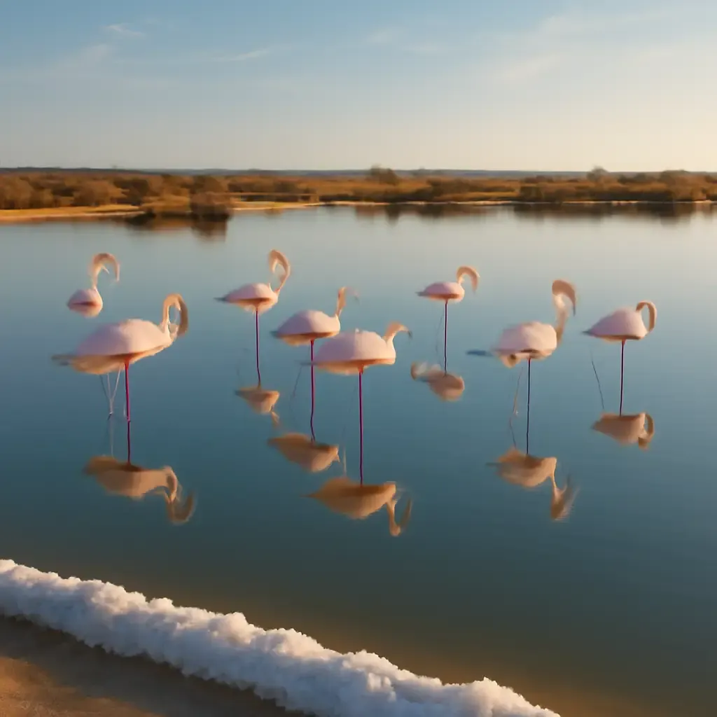 Stranden santa pola - De zoutpannen en flamingo's